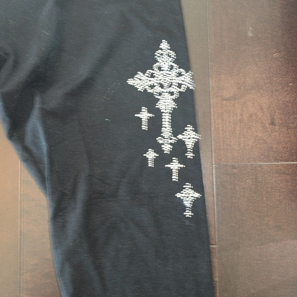 Liberty wear Crosses made of rhinestone Leggings size Extra Large black - Picture 2 of 7